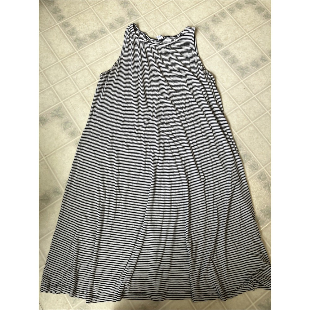 OLD NAVY stripe swing Black White‎  Knit Tank Dress Sleeveless soft Sundress